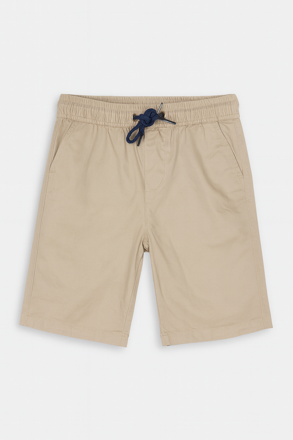 Beige Pullon Shorts