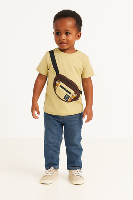 Boys Junior Brown T Shirt With Bag