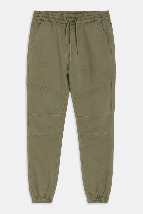 Olive Green Knit Denim Jogger Dark