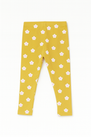 Mustard Floral All Over Print Leggings Mustard-1