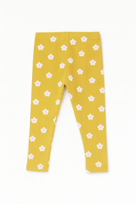 Mustard Floral All Over Print Leggings Mustard