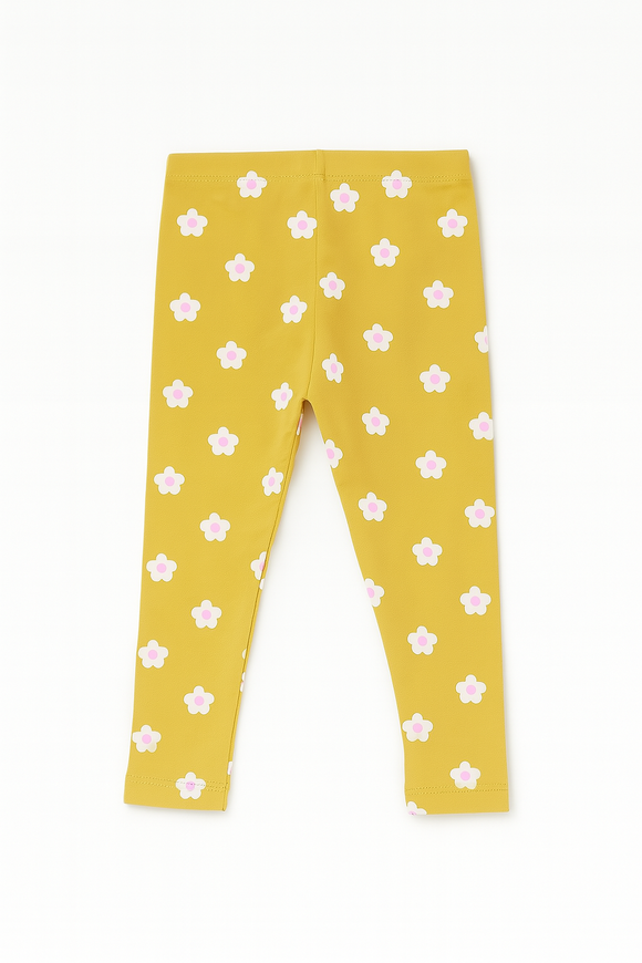 Mustard Floral All Over Print Leggings Mustard