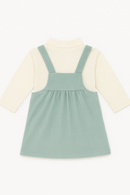 Blue Dungaree Dress With T Shirt Blue-3