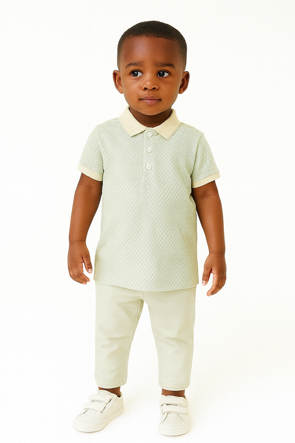 Junior Boys Ecru Aop Polo