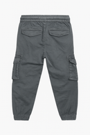 Grey Cargo Pocket Ealsticated Waist Jogger Mid Grey-4
