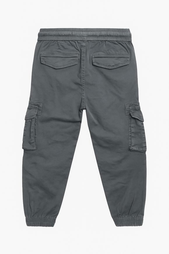 Grey Cargo Pocket Ealsticated Waist Jogger Mid Grey