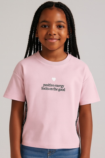 Pale Pink Drop Shoulder T Shirt