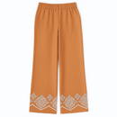 SANDSTONE EMBROIDERED WODE LEG TROUSERS-2