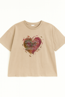 Beige Heart Oversize T Shirts Beige - 0