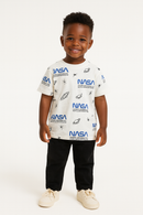White Nasa Aop Short Sleeve T Shirt-1