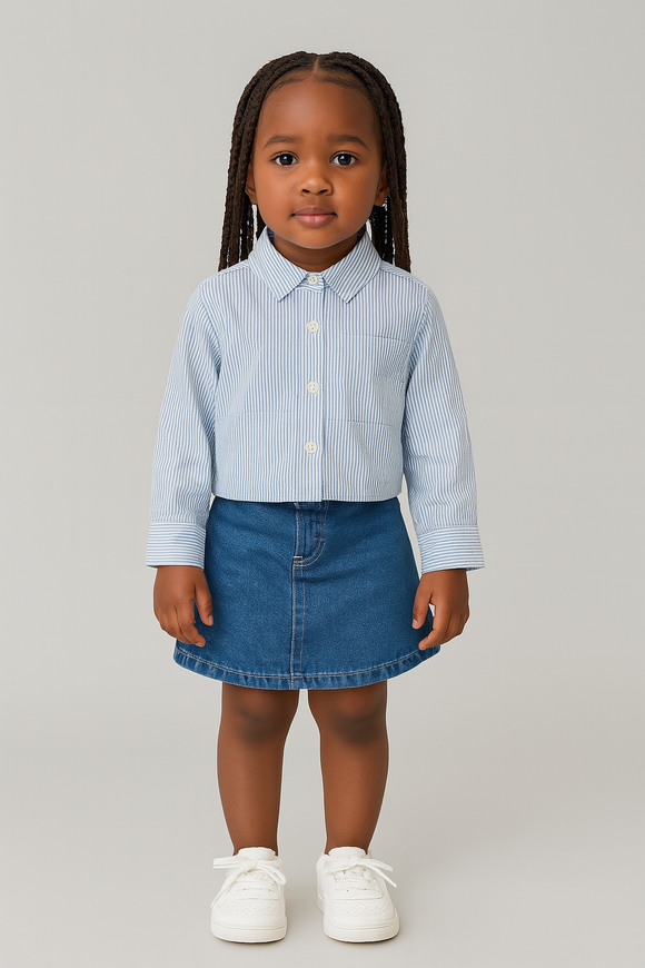 Blue Y D Stripes With Lurex Blouse Blue