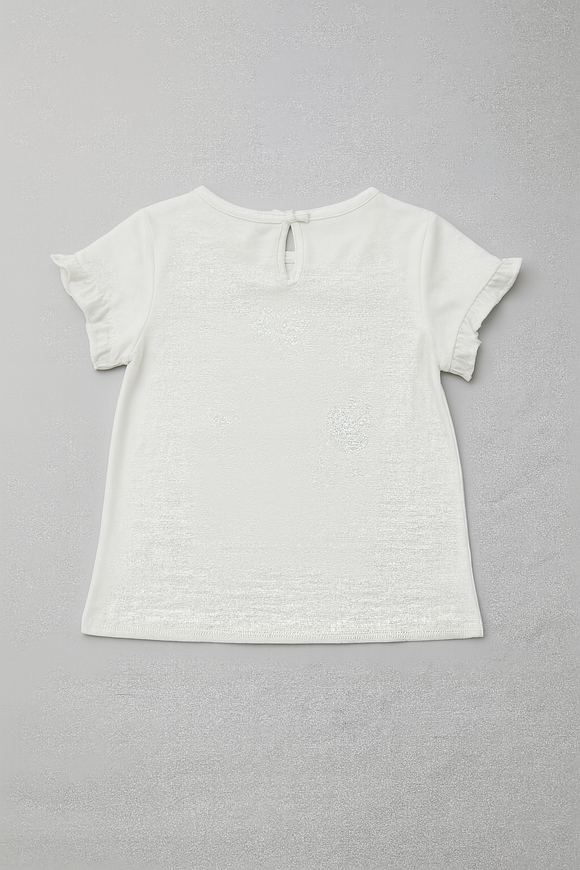 White Flower Artwork T Shirt White