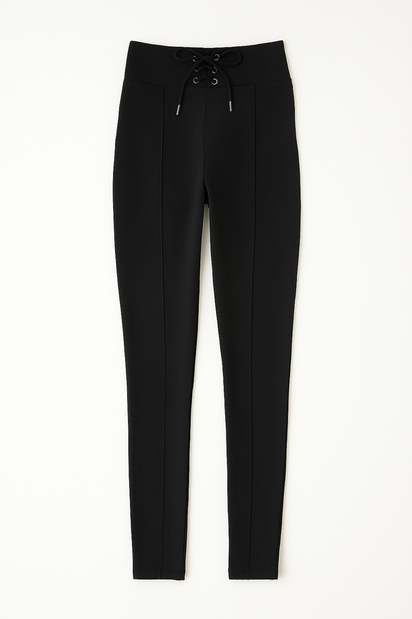 Black Leggingss With Corset Detail
