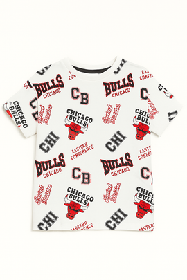 White Nba Chicago Bulls Aop T Shirt White - 0