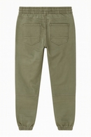Olive Green Knit Denim Jogger Dark-3