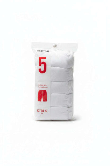 5Pc Pk  Junior Gilrs Solid White Basic Half Pant Assorted Nawao.com