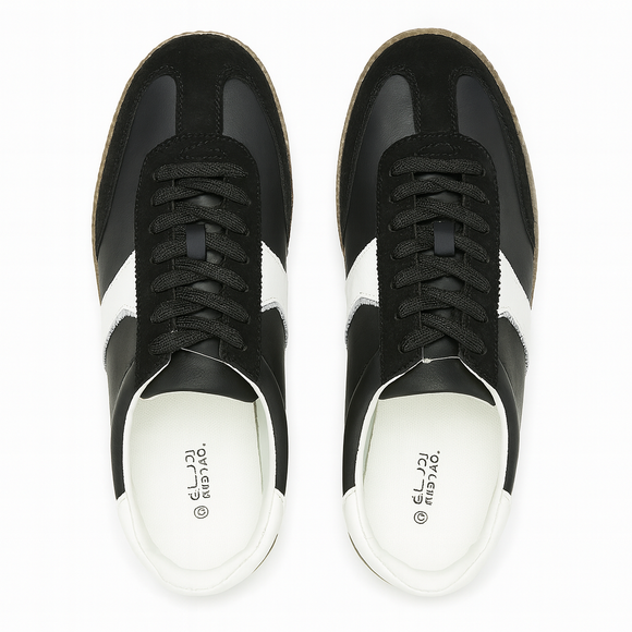 Black Plain Sneakers