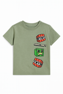 Boys Junior Minecraft Green T Shirt-3