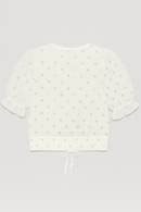 White Chiffon Polka Dots Blouse-3