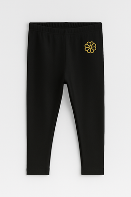 Black Solid Leggings Black - 0