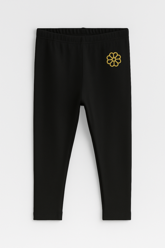 Black Solid Leggings Black