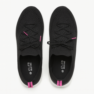 Black Lace Up Sneaker - 0