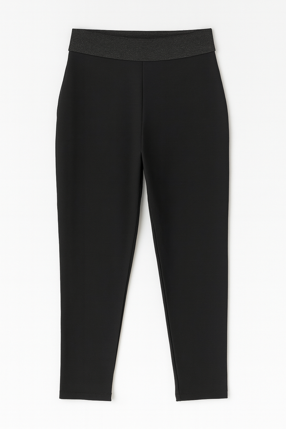 Black Criss Cross Elastic Waistband Legging