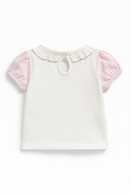 White Hello Kitty Peterpan Collar T Shirt-3