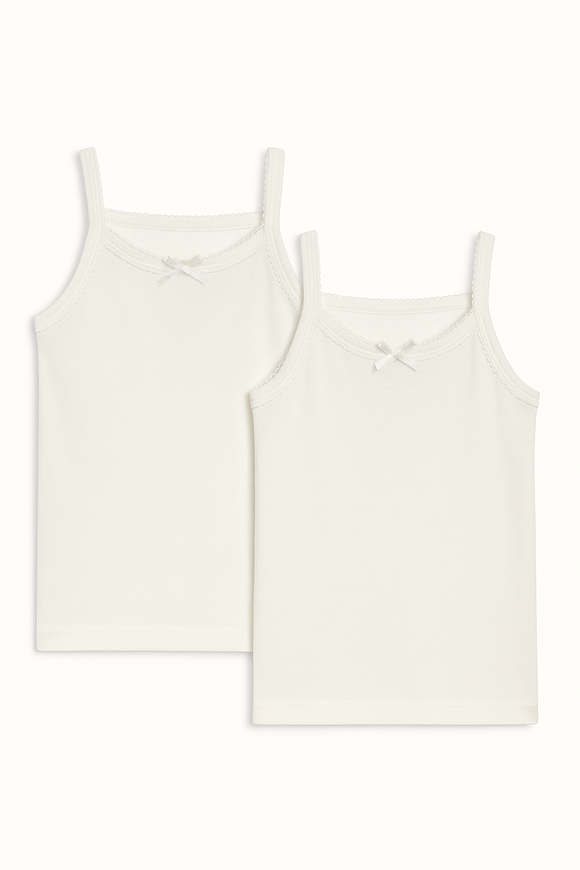 2 Pc Pk Junior Girls Solid Color Vest Pack Assorted