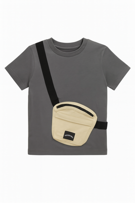 Boys Junior Dk Grey T Shirt With Bag