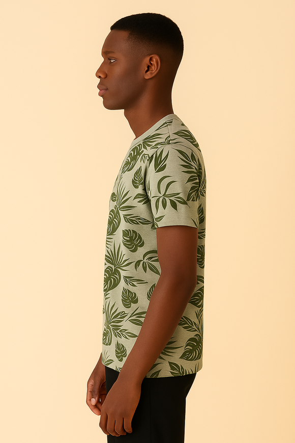 Aop Tee Mid Grey Small