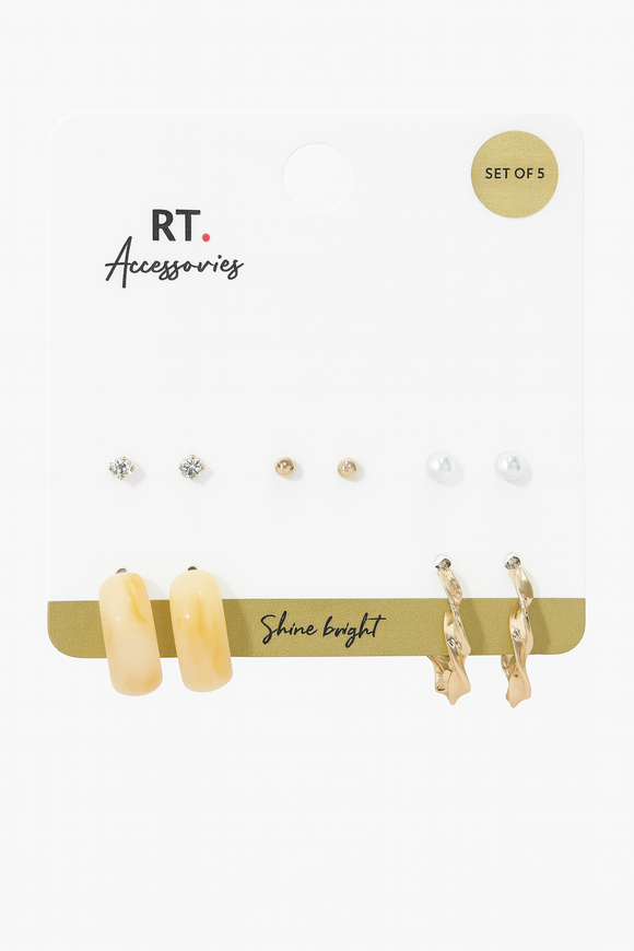 5 Pc Earring Set