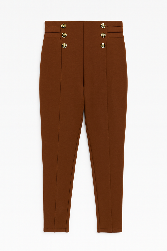 Tan Leggings With Buttons