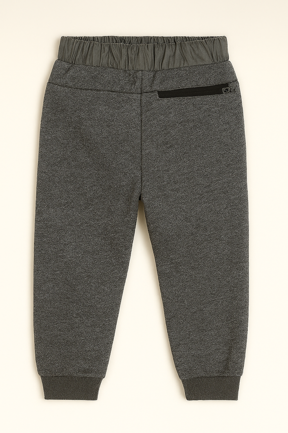 Solid Grey Nylon Pocket Track Pant Mid Grey