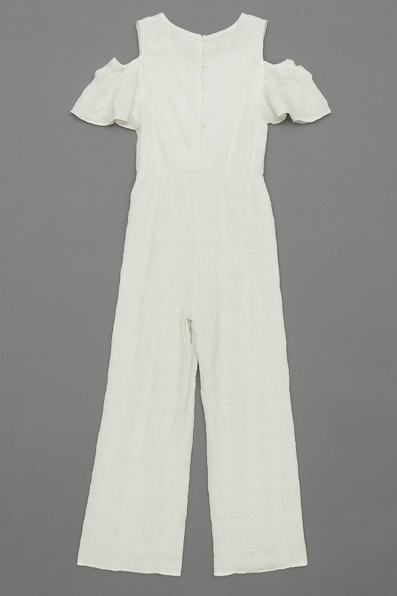 White Jacquard Jumpsuit