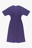 Navy Button Down  Length Dress-2