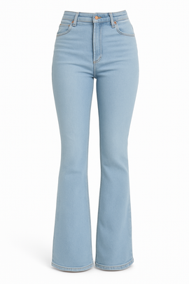 LIGHT BLUE CROPPED FLARED JEANS - 0