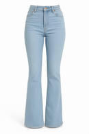 LIGHT WASH ELASTIC WAIST JEANS-2