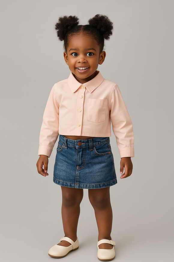 Pink Blouse With Button Front Pale Pink