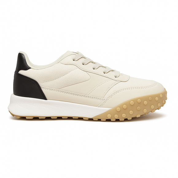 Beige Jogger With Textured Overlay