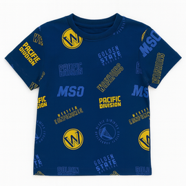 Navy Gsw Allover Print T Shirt - 0