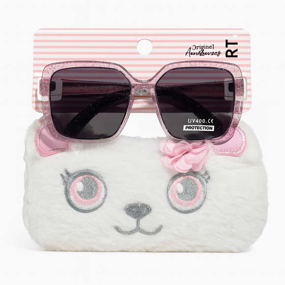 Oversized Sunglasses With Character Embellished Case