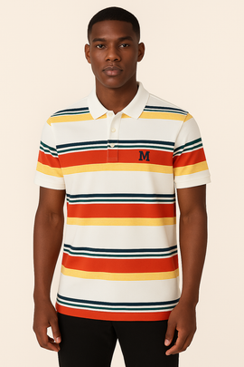 Feeder Stripe Pique Polo Assorted Small