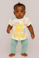 Ivory All Over Print Short Sleeves Tee Ivory-1