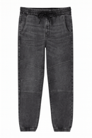 Black Stone Wash Knit Dnim Jogger-2