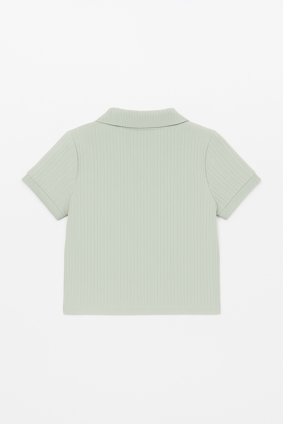 Junior Boys Lt Blue Polo T Shirt W  Zipper Blue