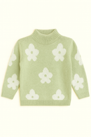 Green Floral Aop Knit 2 Pcs Knit Set Green-2