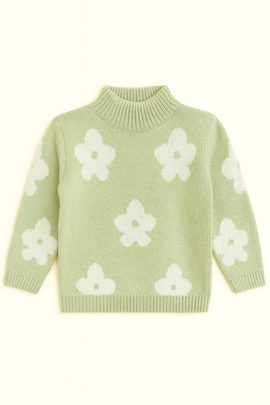 Green Floral Aop Knit 2 Pcs Knit Set Green - 0