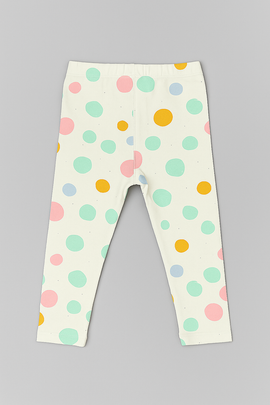 Ivory Polka All Over Print Leggings Ivory - 0