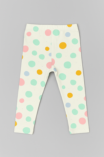 Ivory Polka All Over Print Leggings Ivory - 0